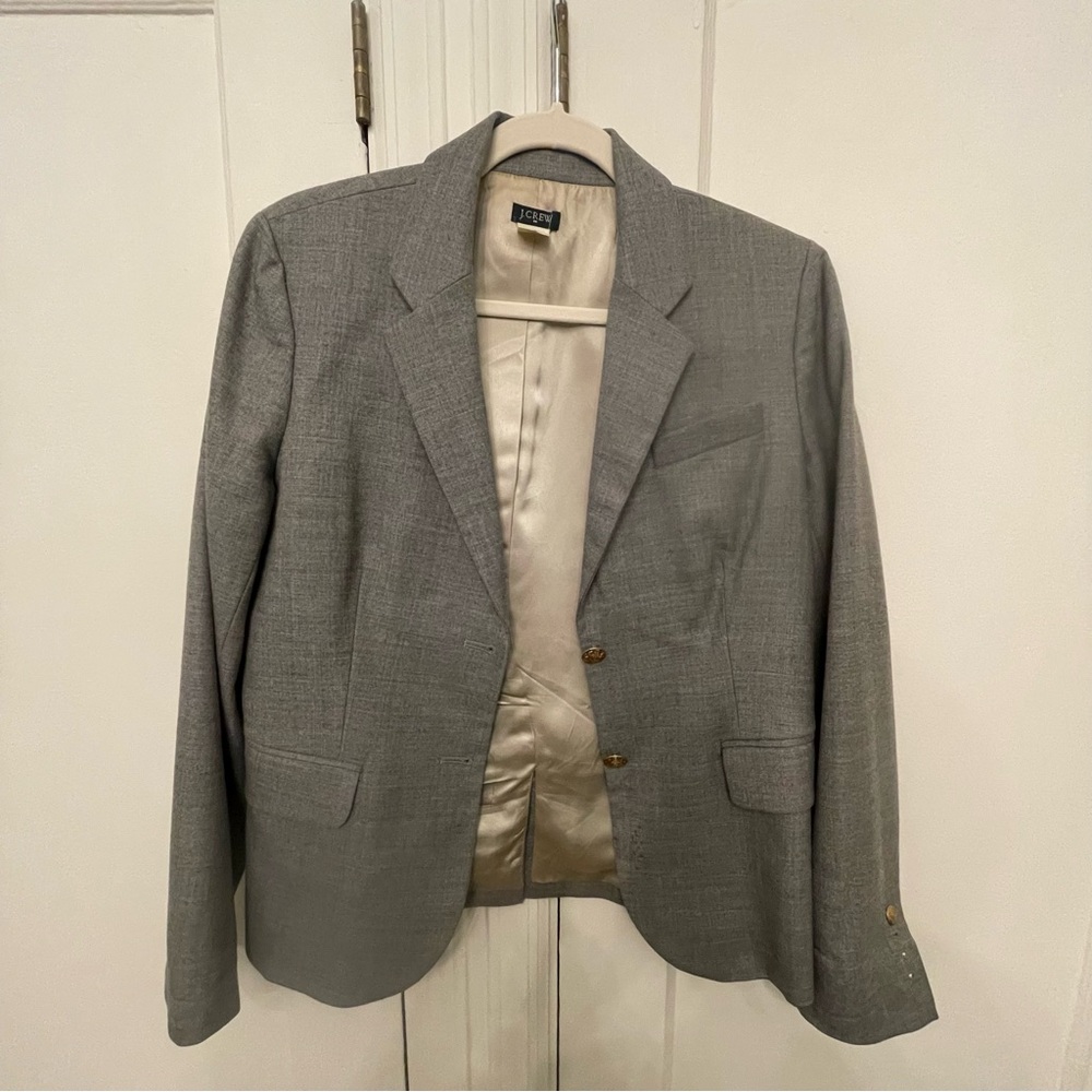 J. Crew grey women’s wool suit